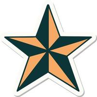 sticker of tattoo in traditional style of a star vector