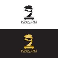 vector de icono de silueta de diseño de logotipo de bonsái