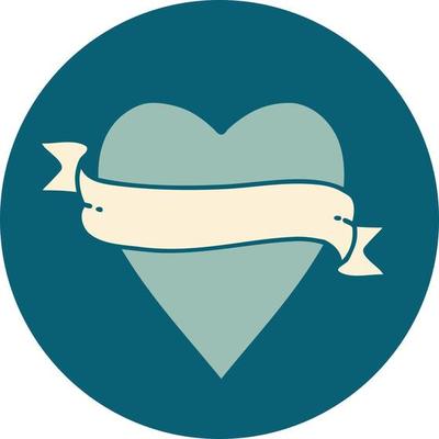 iconic tattoo style image of a heart and banner