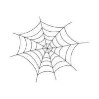 Cobweb outline icon isolated on white background. Hand drawn spider web texture. Element for Halloween party decoration vector