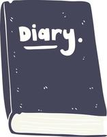 flat color illustration of diary vector