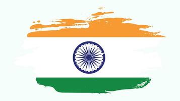 diseño de bandera india de textura grunge profesional vector