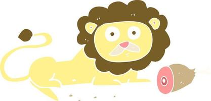 flat color illustration of lion vector