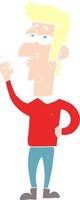 flat color illustration of man waving vector