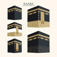 un conjunto de ilustración de vector de kaaba