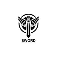 Sword simple flat logo vector