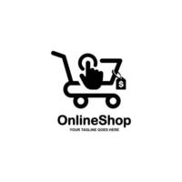 Online shop logo design vector