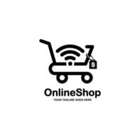 Online shop logo design vector