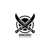 Sword simple flat logo vector