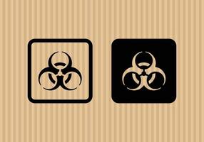 Biohazard simple flat icon vector illustration with cardboard texture background