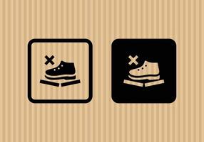 Do not step simple flat icon vector illustration with cardboard texture background