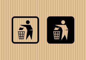 Do not litter simple flat icon vector illustration with cardboard texture background