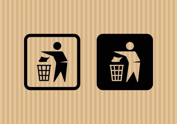 Do not litter simple flat icon vector illustration with cardboard texture background