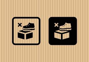 Do not step simple flat icon vector illustration with cardboard texture background