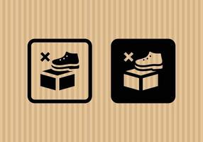 Do not step simple flat icon vector illustration with cardboard texture background