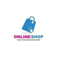 Online shop logo design vector