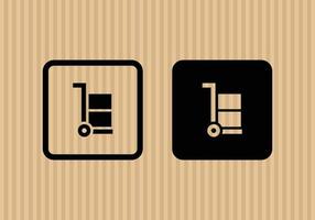 Use trolley simple flat icon vector illustration with cardboard texture background