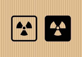 Radiation simple flat icon vector illustration with cardboard texture background