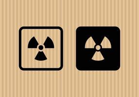 Radiation simple flat icon vector illustration with cardboard texture background