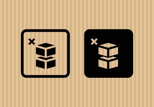 no apilar la ilustración de vector de icono plano simple con fondo de textura de cartón