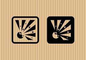 Explosive simple flat icon vector illustration with cardboard texture background