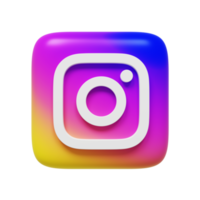 conceito de redes sociais. ícone do instagram. renderização 3D. png