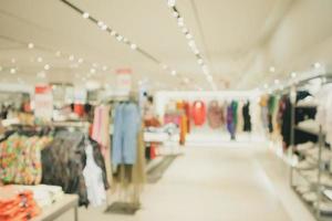 woman fashionable boutique clothing store window display in shopping mall blur defocused background photo