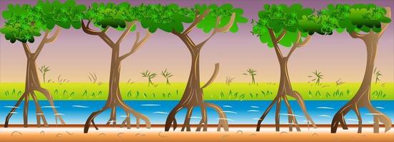 Mangrove Game Background vector