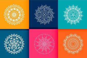 Mandalas. Vintage decorative elements. Six ethnic mandala patterns set Oriental pattern, vector illustration. Islam, Arabic, Indian, Turkish, Pakistan, Chinese,  ottoman motif ethnic Mandala ornament