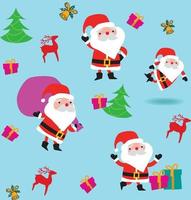 Seamless vector pattern with Santa . Can be used for wallpaper, pattern fills, web page background, surface textures, gifts. Creative Hand Drawn textures for winter holidays.