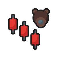 bearish flat style icon. vector illustration for graphic design, website, app