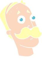 flat color illustration of man with mustache vector