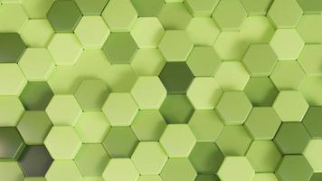 3D Futuristic green hexagon mosaic background. Realistic geometric mesh cells texture. Abstract honeycomb grid wallpaper photo