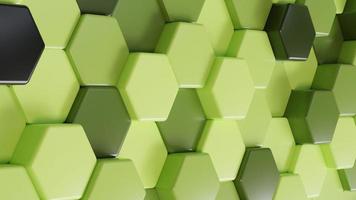 3D Futuristic green hexagon mosaic background. Realistic geometric mesh cells texture. Abstract honeycomb grid wallpaper photo