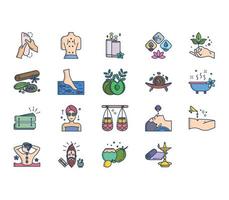 Ayurveda Treatment Icon Set