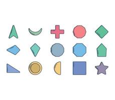 Geometric Shapes and symbol icon set vector