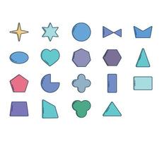 Geometric Shapes and symbol icon set vector