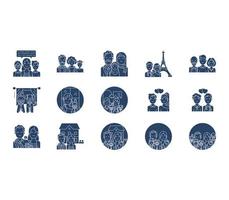 Family and group of people icon set vector