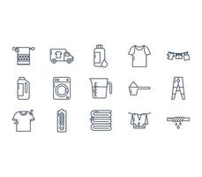 Laundry and clothes washing icon set vector