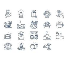 Ayurveda treatment icon set vector