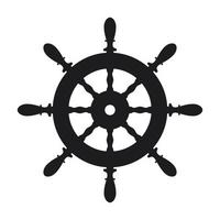 Ship steering wheel icon on white background vector