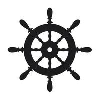 icono de volante de barco sobre fondo blanco vector