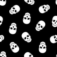 Seamless pattern black skulls vector