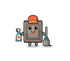 cute carpet character as cleaning services mascot vector