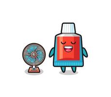 cute toothpaste is standing in front of the fan vector