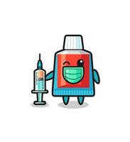 toothpaste mascot as vaccinator vector