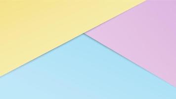 Colored paper background with geometric shapes in pastel yellow, pink, and blue colours vector