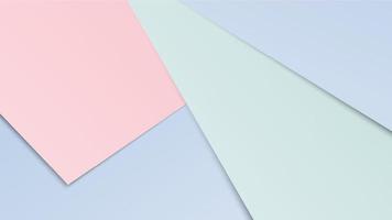 Colored paper background with geometric shapes in pastel green, pink, and blue colours vector