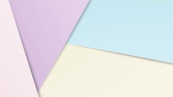 Colored paper background with geometric shapes in pastel yellow, pink, and blue colours vector