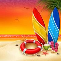 Summer Holidays with view sunset background vector